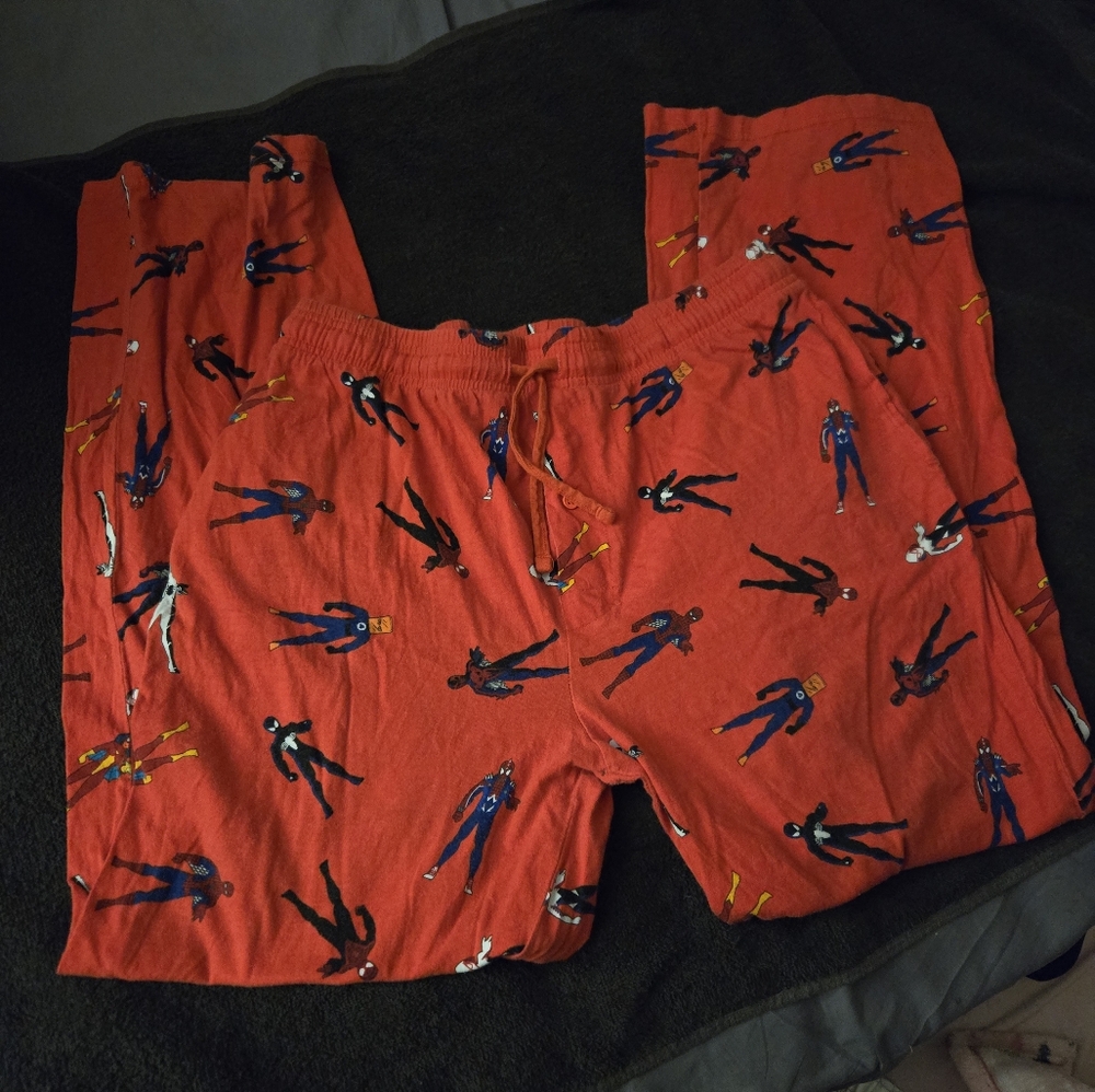 Red Pajama Pants with Character Print